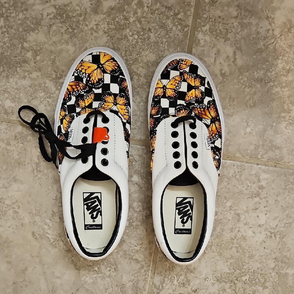 Vans Monarch Butterfly Checkerboard Shoes